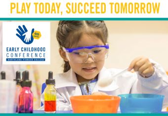 4th Annual EDC Conference Young girl with goggles and science experiment